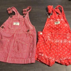 Oshkosh 24m shortalls skirtall overaalls